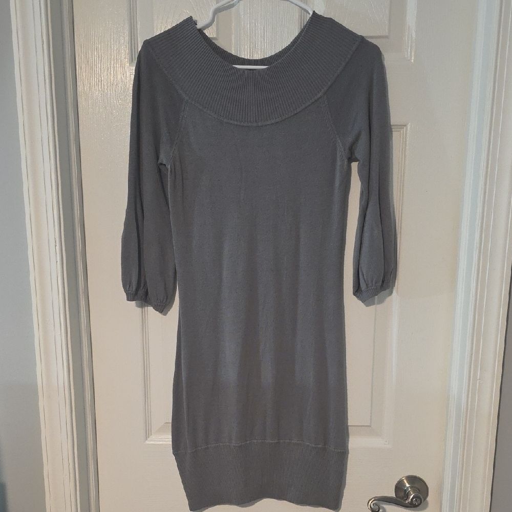 Arden B Gray Long Sleeve Dress
